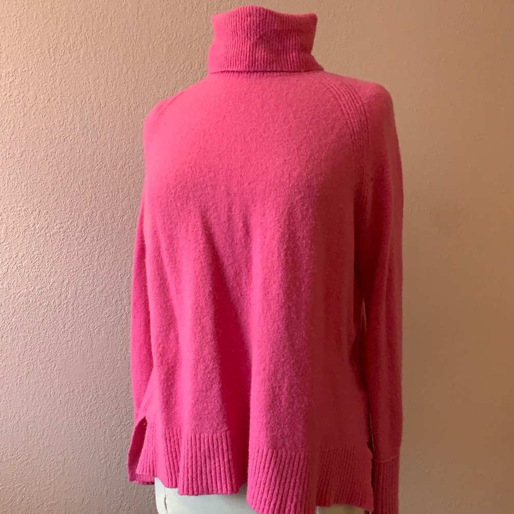 Pink J. Crew Turtleneck Sweater